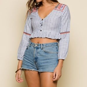 RAGA / NWOT/ Sailor Cotton Cropped Top